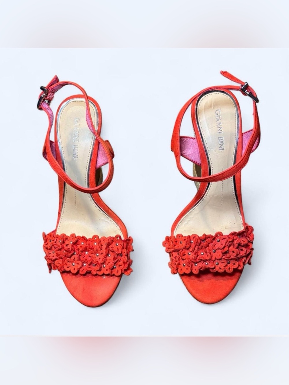 Red Floral Wedges Platform Heels by Gianni Bini! - Picture 2 of 8